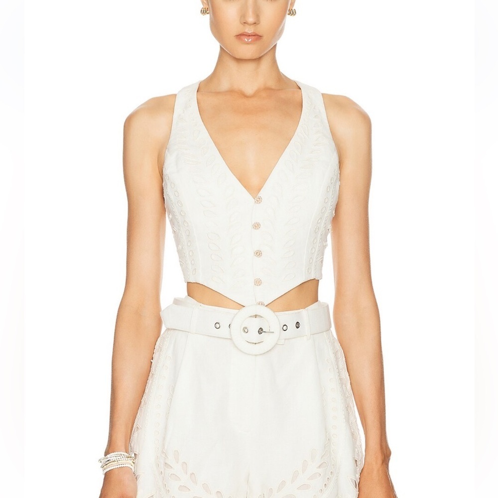 NWT HEMANT AND NANDITA Runa Waistcoat in Off White size small